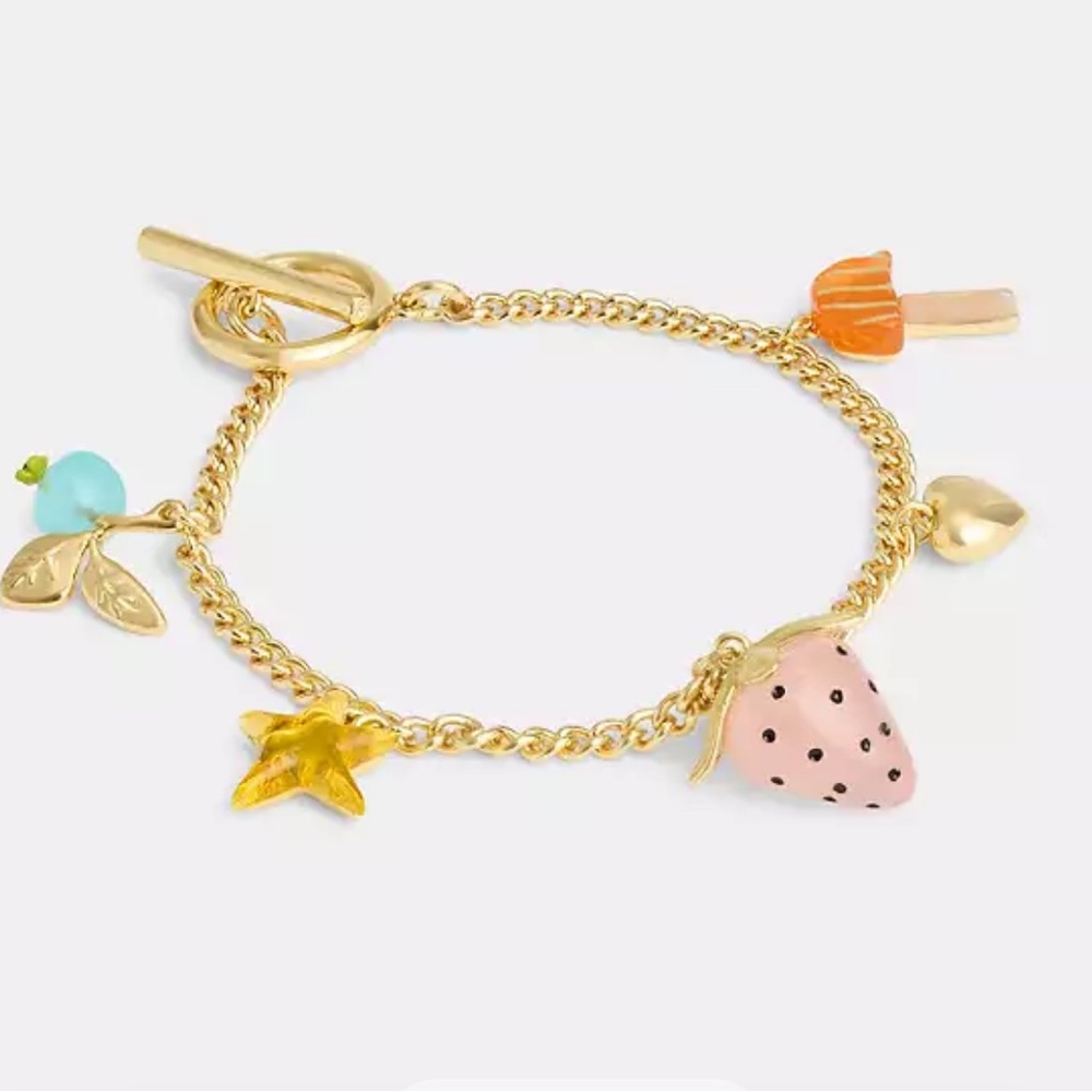 Coach Gold Charm Bracelet with Colorful Accents - Picture 2 of 6